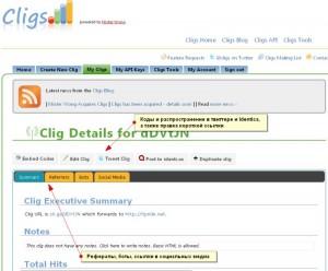 cligs_stats_summury1, статистика перехода по коротким ссылкам
