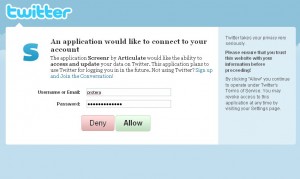 screenr twitter авторизация